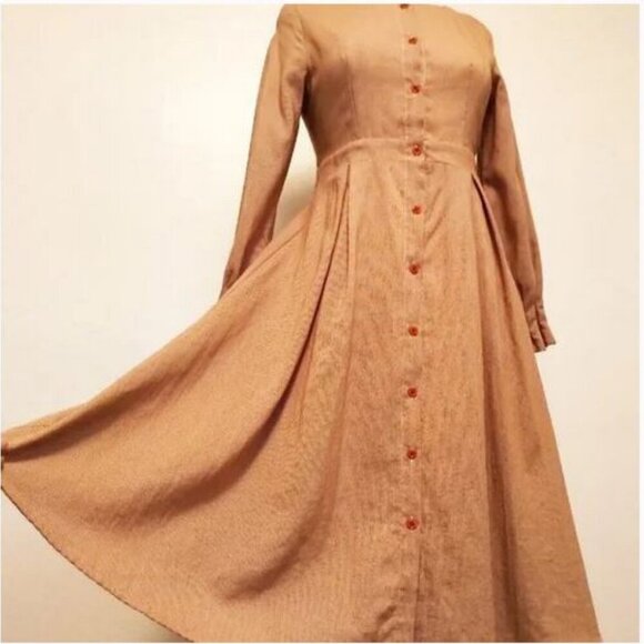 Vintage BOHO button down Shirt Dress Gingham Plaid Fit & Flare Day Dress - Picture 3 of 16